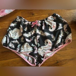 swim shorts ~ artsy, floral type design